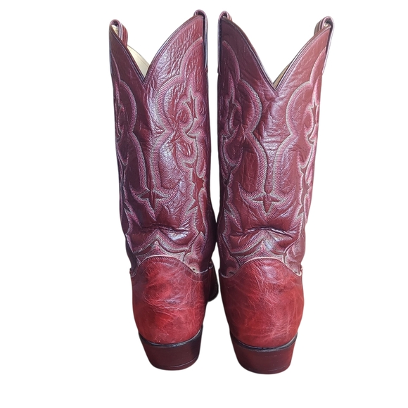 Vintage Tony Lama Cherry Mahogany Bbullhide leather boots - Picture 7 of 16